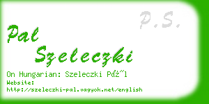 pal szeleczki business card